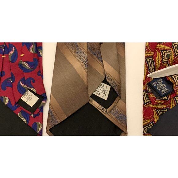 Mens Bundle of 9 - 100% Silk Neck Ties Various Colors & American Bald Eagle - Picture 8 of 14